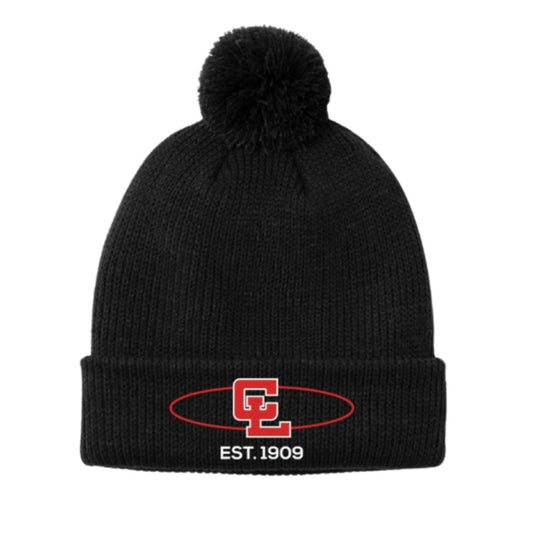 Camp Lincoln Black Pom Beanie